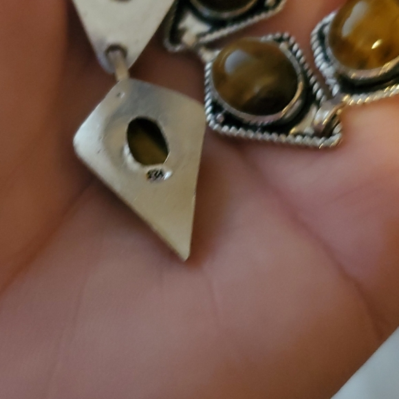 New Amazing Tiger Eye 925 Silver Dangle Earrings. - Picture 3 of 5